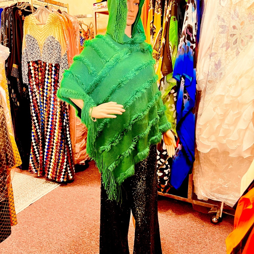 Poncho hoodie sweater.